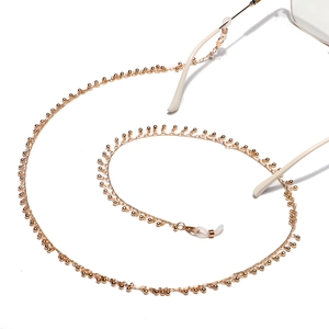 Handmade golden beaded chain for glasses and masks with non-slip silicone loops