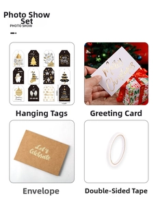 Lot de 12 étiquettes et cartes de Noël avec motifs festifs pour l'emballage de cadeaux