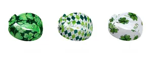Three-pack St. Patrick's Day headbands with green clover and argyle knit patterns