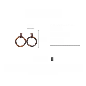 Bamboo style resin hoop earrings specifications and product dimensions displayed on white