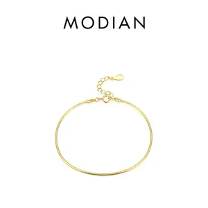 Elegant 925 sterling silver snake bone chain bracelet with gold finish and adjustable clasp