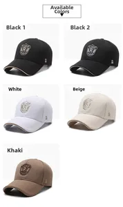 Multiple colors of embroidered baseball caps with mesh fabric and shield logo