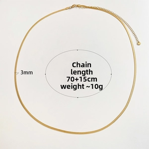Dettaglio catena in oro a serpente da 3mm con lunghezza di 70cm e estensione di 15cm