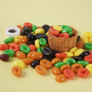 Colorful resin coffee bean miniatures for DIY crafts and coffee shop decorations