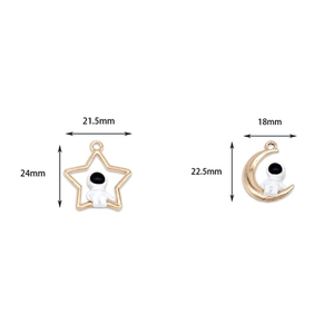 Breloques astronaute et céleste pour bijoux DIY, motifs étoile et lune en alliage
