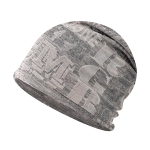 Beanie Mütze Halswärmer Dual Use Baumwolle Strick Jacquard Buchstabenmuster Atmungsaktiv Leicht Für Herren Damen