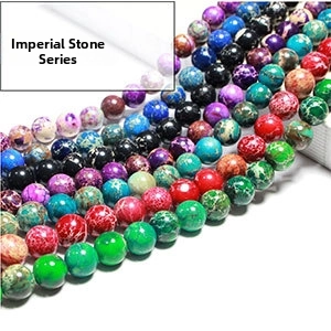 Vibrant imperial jasper round beads with marble texture for DIY jewelry making