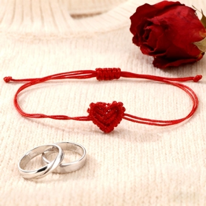 Handmade Woven Heart Red String Bracelet Adjustable Couple Jewelry Minimalist Holiday Gift Accessory For Men Women