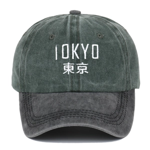 Retro Washed Cotton Baseball Cap Tokyo Embroidery Breathable Sun Protection Outdoor Sports Adjustable Dad Hat