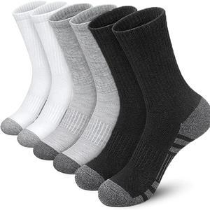 Men Sports Basketball Socks Cushioned Breathable Cotton Blend Crew Ankle Athletic Socks Arch Support Sweat Wicking Striped