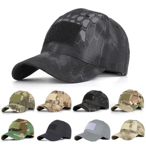 Tactical Baseball Cap Camouflage Python Pattern Velcro Patch Adjustable Polyester Outdoor Sun Protection Military Sport Hat For Men