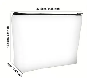 Canvas makeup bag dimensions shown with 23.5cm length, 17.5cm height, and 4cm width