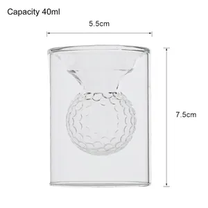 Creative 40ml double walled golf ball shaped glass for vodka and spirits