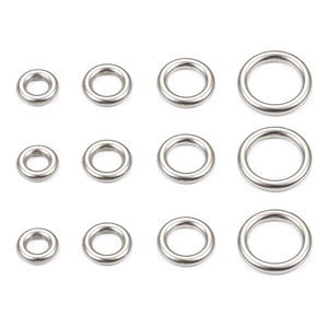 Polished silver stainless steel seamless rings in multiple sizes for DIY jewelry making