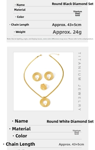 Detailed view of titanium steel jewelry set featuring circular rings with square stones