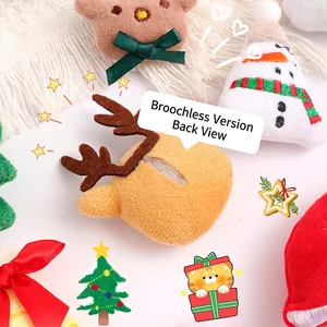 Cute Christmas plush reindeer snowman charms for DIY bags and holiday accessories