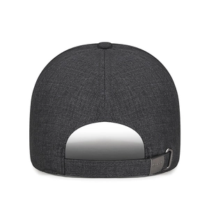 Classic black business baseball cap with adjustable sport buckle and premium fabric texture