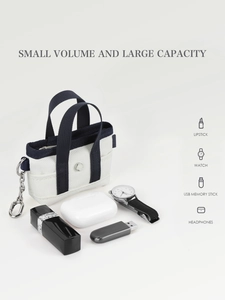 Mini pochette da polso in tela con spazio per rossetto, orologio e piccoli oggetti