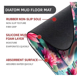 Detail showing the triple-layer structure with non-slip rubber base and absorbent foam layer