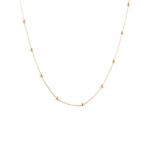 Collier ras du cou minimaliste en perles dorées en acier titane pour mode féminine