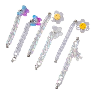 Colorful acrylic bracelet strap with laser butterfly and bear charms for phone cases