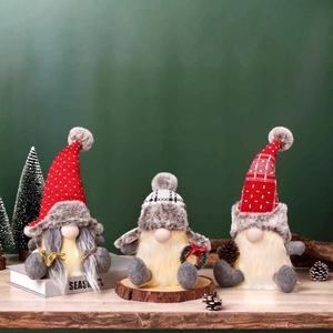 Leuchtende Weihnachtsgnom Plüschfigur LED Gesichtsloser Schwedischer Tomte Nordischer Rudolf Waldmann Dekoration Haus