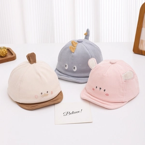 Baby Baseball Cap Corduroy Soft Brim Cartoon Animal Bear Dinosaur Shape For Toddler Infants Autumn Adjustable
