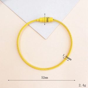 Yellow wire keychain ring 52mm diameter and 1.6mm thickness for DIY accessories