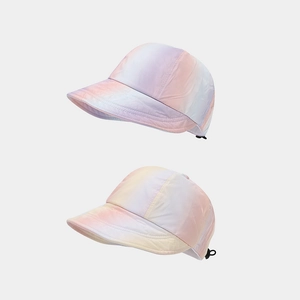 Tie-Dye Gradient Baseball Cap Women Wide Brim Sun Hat Polyester Quick Dry Adjustable Outdoor Summer