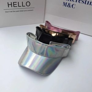 Visiere parasole metallizzate in ecopelle laser multicolore per sport all'aperto