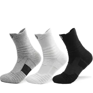 Professional Basketball Running Sports Socks Men Cushioned Breathable Mesh Arch Support Polyester Cotton Crew Ankle
