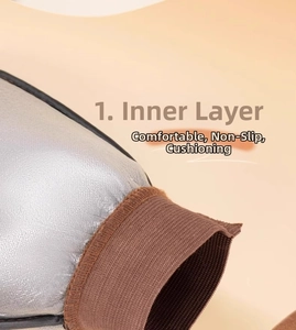 Detail of soft inner lining and elastic cuff for anti-slip body lotion applicator mitt