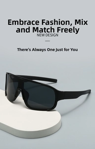One-piece large frame cycling sunglasses for outdoor sports, windproof and stylish running eyewear.