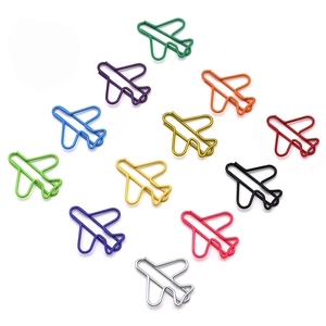 Airplane Paper Clips Metal Creative Airplane Shape Decorative Bookmarks Stationery For Office School Colorful Cute Novelty