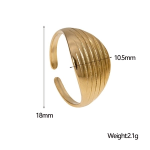 Spécifications de taille détaillées pour bague ouverte minimaliste plaquée or 18 carats