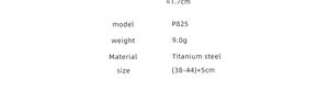 Especificaciones técnicas detalladas del collar de acero titanio con largo de 38-44 cm