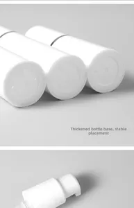 Macro detail of thickened base and white pump dispenser for 15ml-50ml lotion bottle