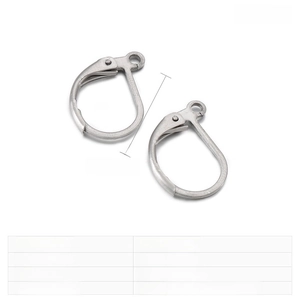 Detailed size specifications for 15x10mm stainless steel earring hooks with 1g weight