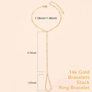 Tabella taglie dettagliata del bracciale ad anello in oro 14k con misure precise