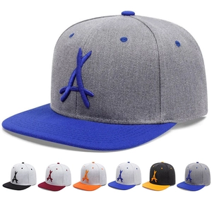 Snapback Baseball Cap Flat Brim 3D Embroidered Letter A Acrylic Adjustable Hip Hop Streetwear Sunshade Hat Unisex