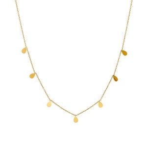 Collana minimalista dorata con ciondoli a goccia in acciaio inossidabile lucido