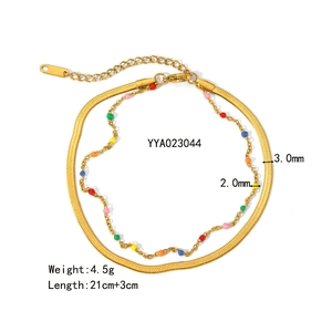 Spécifications de taille pour la chevillère dorée à double rangée et chaîne serpent