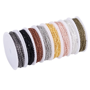 Eight-color DIY chain kit on white spools including gold and silver finishes