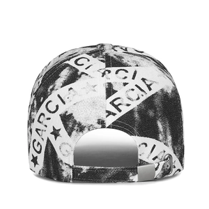 Casquette de baseball graffiti avec lettres Garcia et motif étoiles, vue arrière réglable