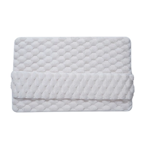 White memory foam bathroom mat with absorbent honeycomb texture and soft microfiber fabric
