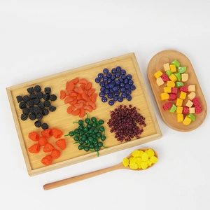 Frutas en miniatura de resina para manualidades con bayas y gajos de naranja