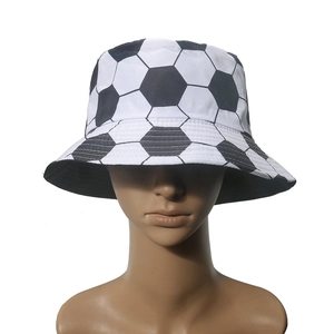 Klassischer Fischerhut für Herren im Fußball-Design, wendbarer Sonnenschutz-Hut