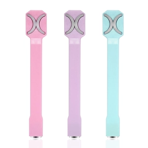Three-piece colorful magnetic silicone cable ties with decorative cross pattern clips