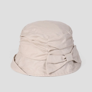 Sombrero de Pescador de Ramio y Lino de Estilo Japonés para Mujer Elegante Lazo Fruncido Transpirable Plegable Protección Solar