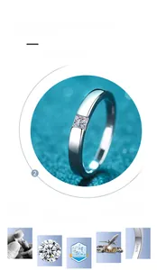Macro detail of S925 silver ring featuring square Moissanite and custom engraving service